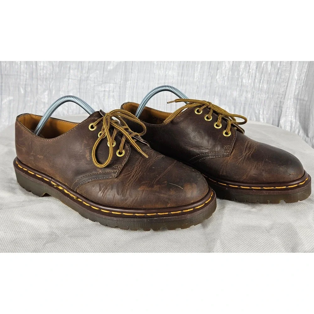 Dr Doc Martens US10 Vintage 4-Eye Gibson 1561 Crazy Horse Leather Oxford Shoes